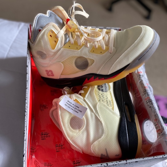 OFF-WHITE X Nike Air Jordan 5 Sail - Picture 1 of 15